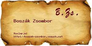 Boszák Zsombor névjegykártya
